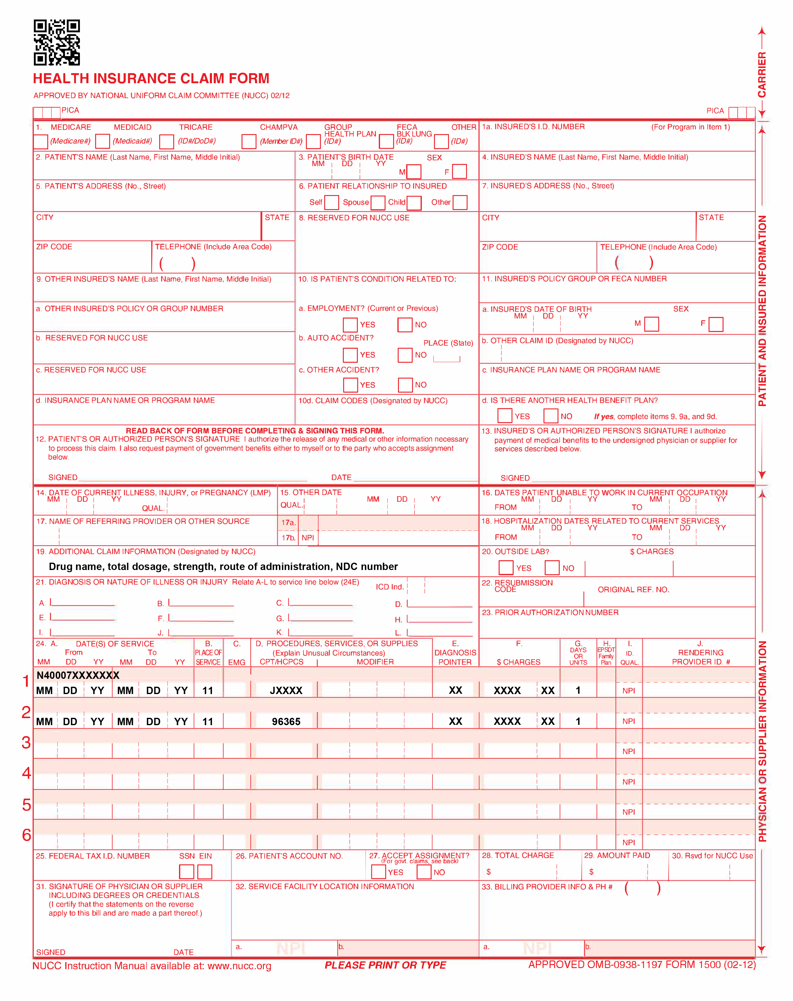 CMS1500 form